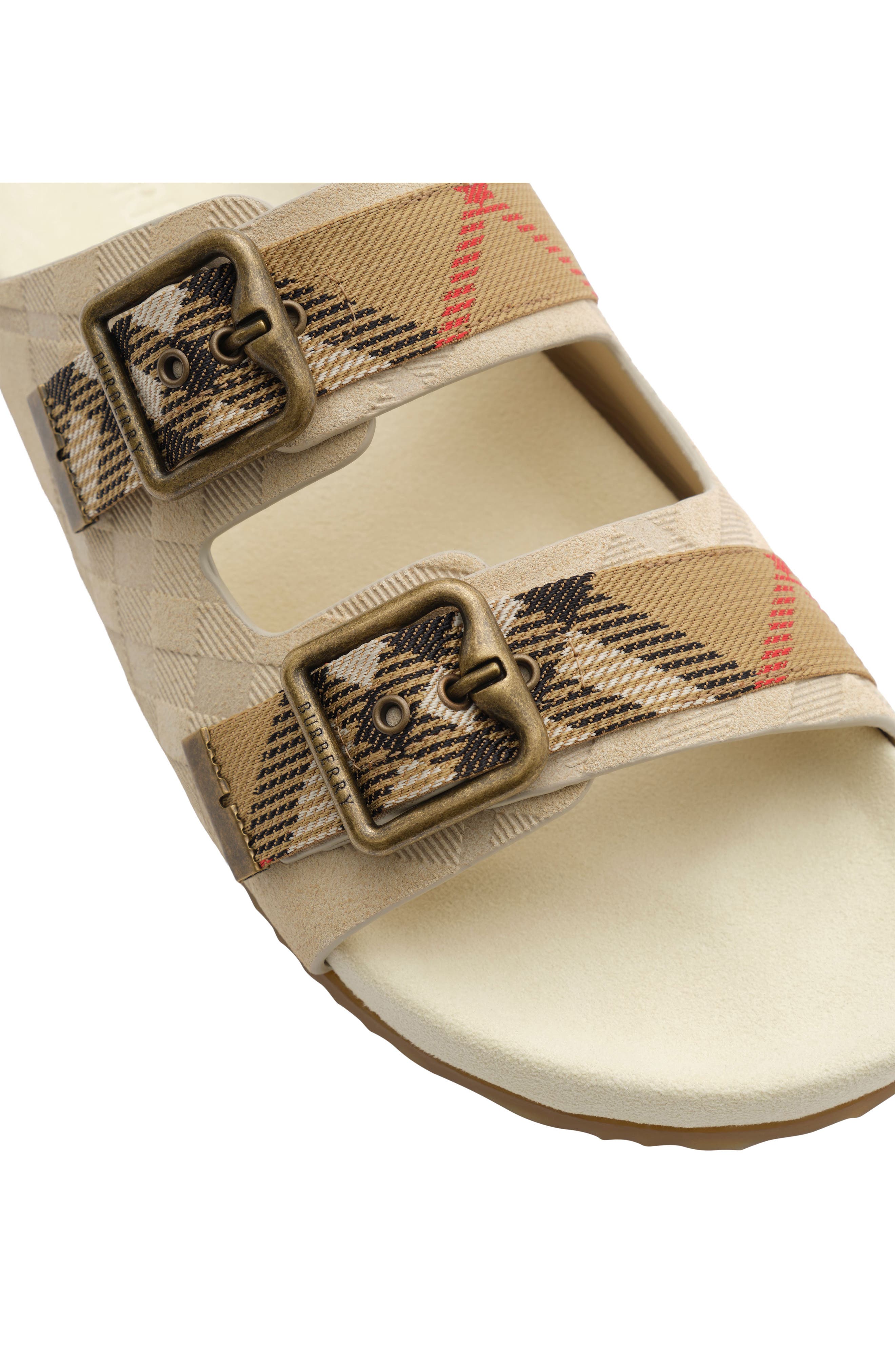 Burberry Urchin Slide Sandal, Alternate, color, Beige