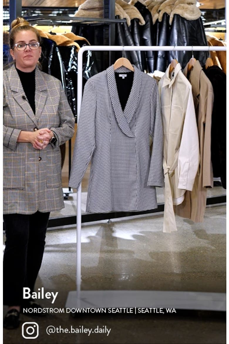 Houndstooth Long Sleeve Coat Dress video