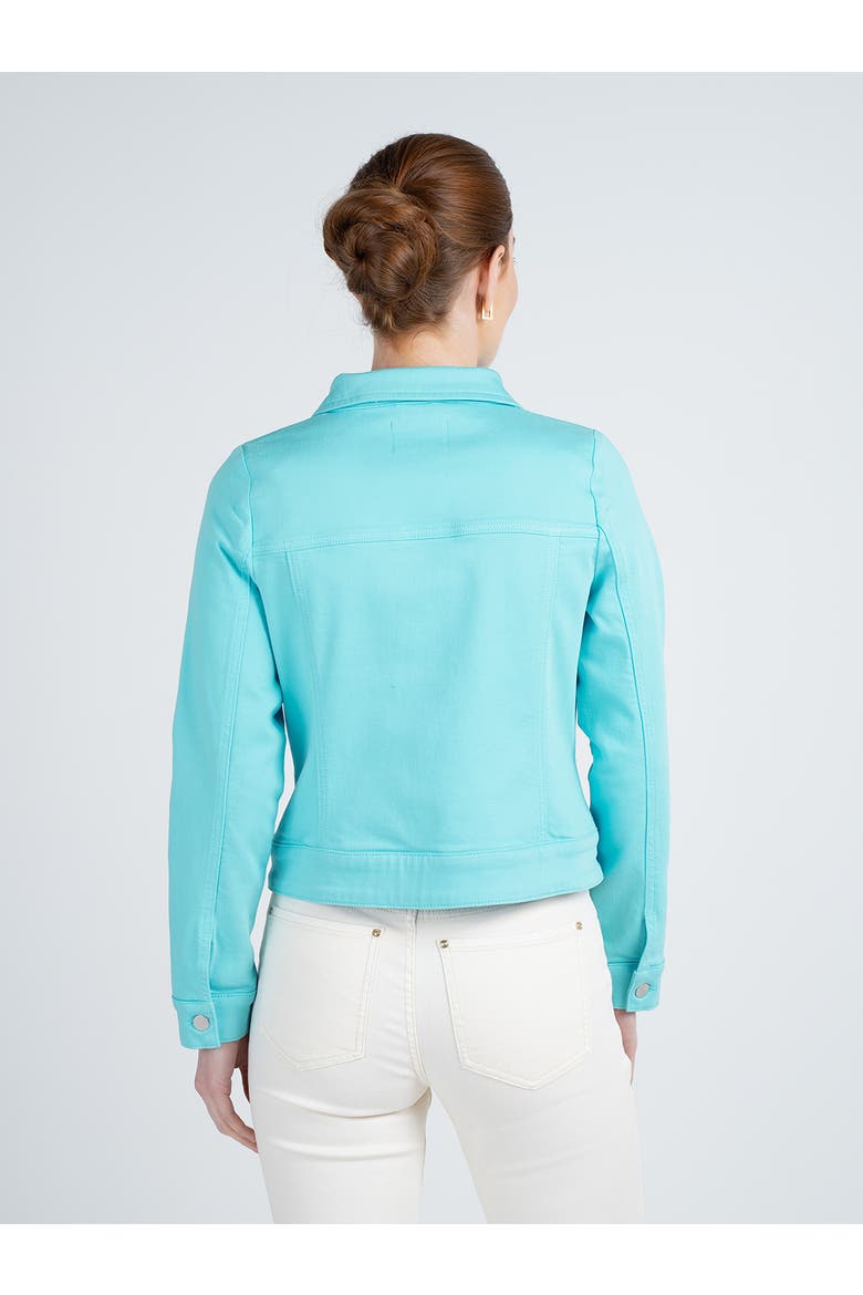 Darla Coloured Twill Jacket, Alternate, color, Light Aqua