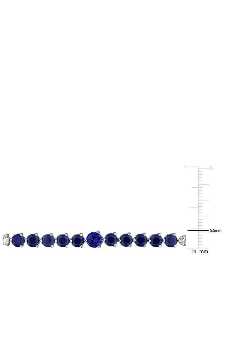 Sterling Silver Lab Grown Blue & White Sapphire Tennis Bracelet, Alternate, color, BLUE