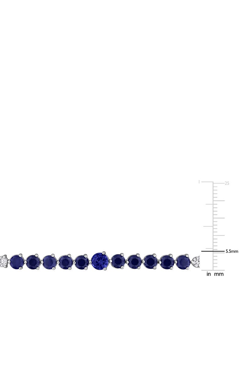 DELMAR Sterling Silver Lab Grown Blue & White Sapphire Tennis Bracelet, Alternate, color, Blue