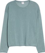 Eleventy Sequin Silk & Cotton Crewneck Sweater