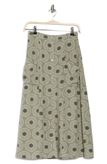 Dr2 By Daniel Rainn Daniel Rainn Floral Midi Skirt In Sage