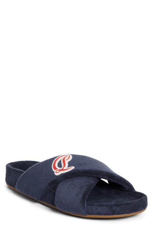 Christian Louboutin Bizzu Logo Patch Slide Sandal