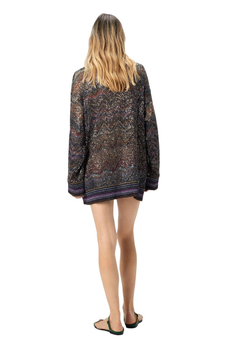 Missoni Oversized V-neck Cardigan With Zigzag Pattern, Alternate, color, Multicoloured