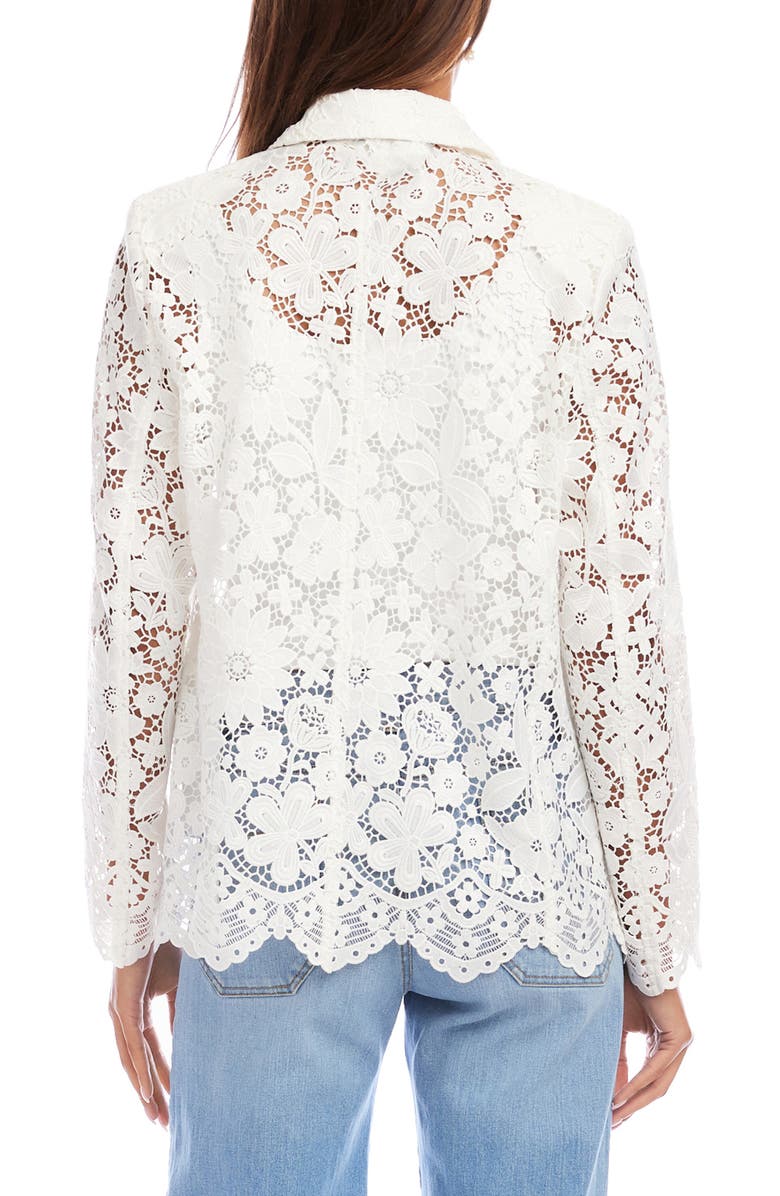 Karen Kane Scallop Trim Lace Blazer, Alternate, color,