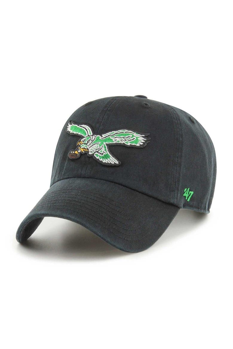 Men's '47 Black Philadelphia Eagles Clean Up Legacy Adjustable Hat, Main, color, Black