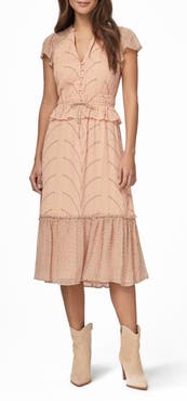 PAIGE Talia Mixed Floral Silk Chiffon Dress