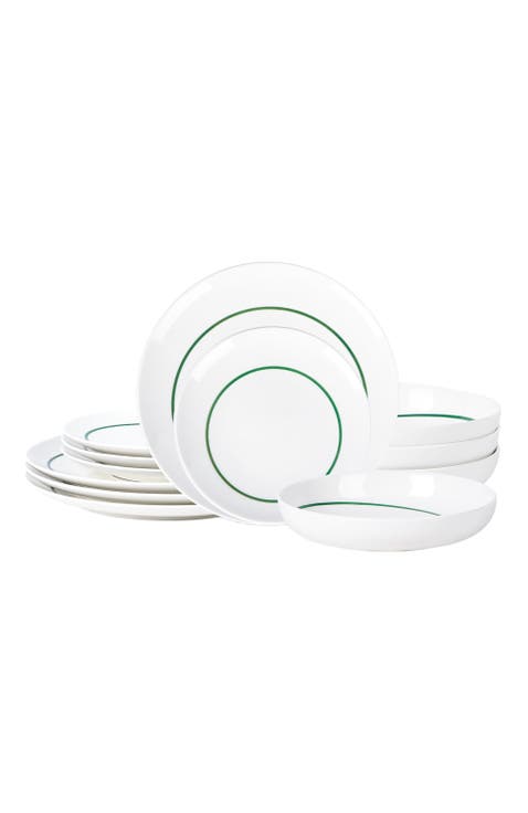 Luna Porcelain 12-Piece Dinnerware Set