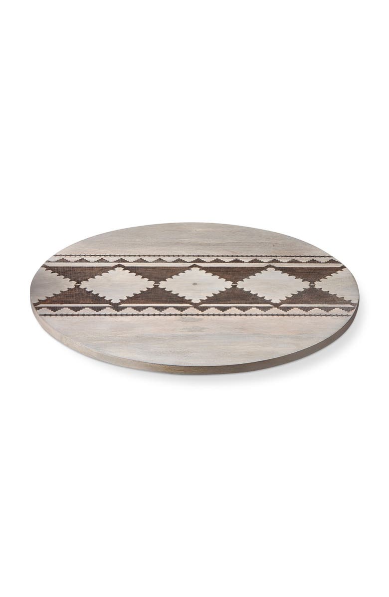 tag Gray Wood Lazy Susan Serving Tray for Summer Entertaining, Main, color, Gray