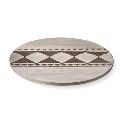 Tag Gray Wood Lazy Susan Serving Tray For Summer Entertaining In Brown