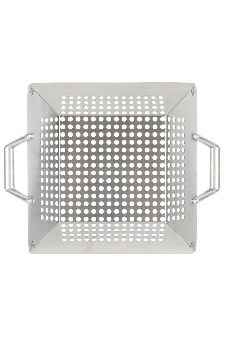 Amber 12 Inch Square Cast Aluminum BBQ Grill Topper, Alternate, color, Silver