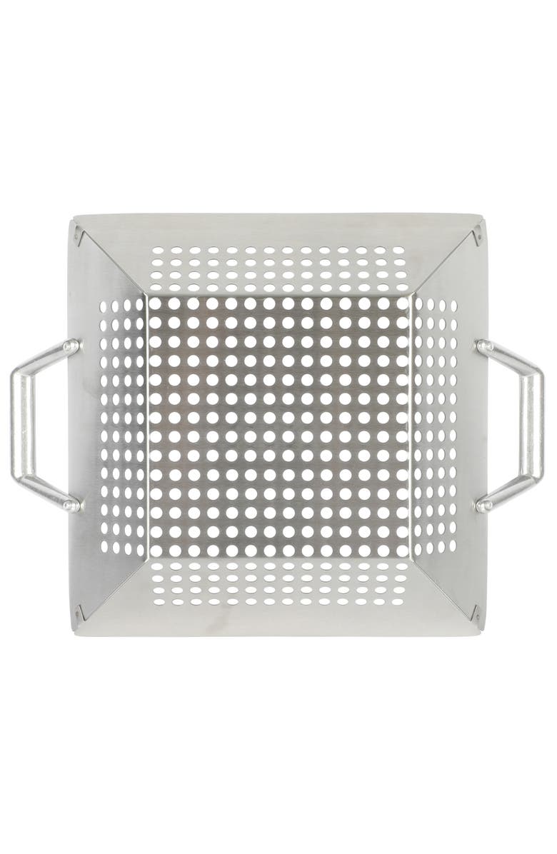 MARTHA STEWART Amber 12 Inch Square Cast Aluminum BBQ Grill Topper with Handles, Alternate, color, Silver