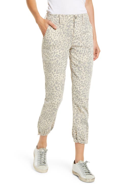 Mayslie Animal Print Stretch Twill Joggers