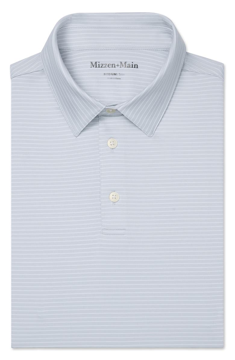Mizzen+Main Versa Trim Fit Stripe Performance Polo, Alternate, color, Aluminum Alternating Stripe