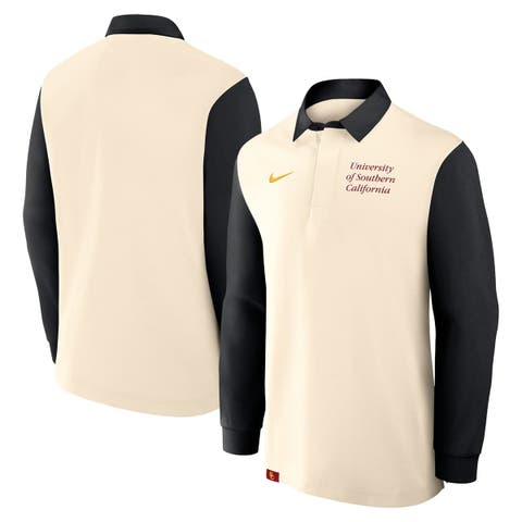 Men's Nike Tan/Black USC Trojans Rugby Long Sleeve Shirt
