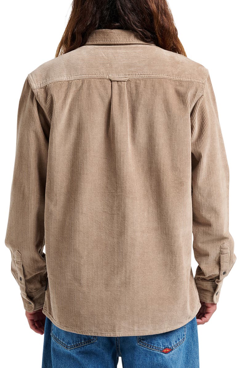 Quiksilver Cotton Corduroy Button-Up Overshirt, Alternate, color, Fallen Rock