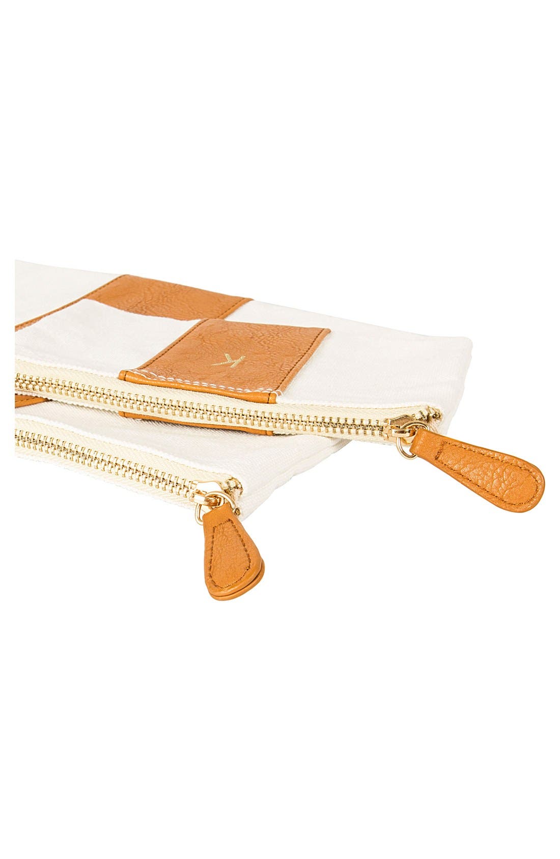 Personalized Faux Leather Clutch, Alternate, color, BROWN-D