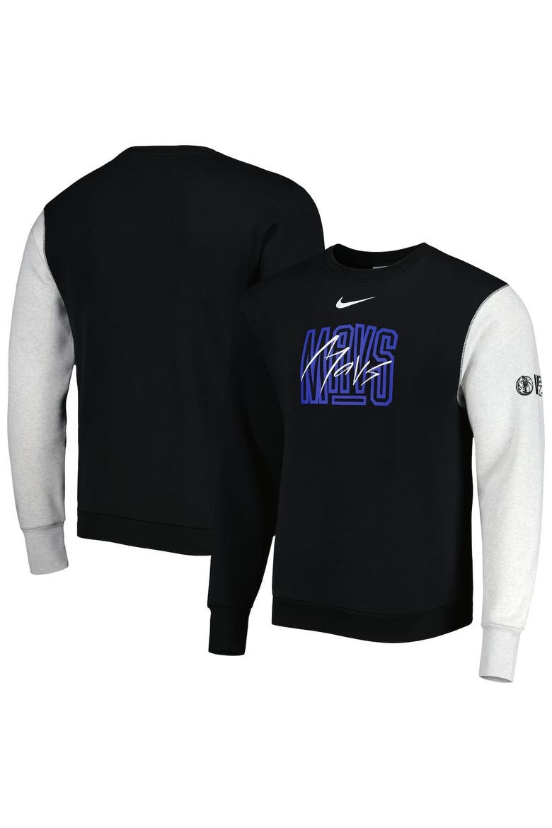 Men's Nike Black/Heather Gray Dallas Mavericks Courtside Versus Force & Flight Pullover Sweatshirt, Main, color, Black