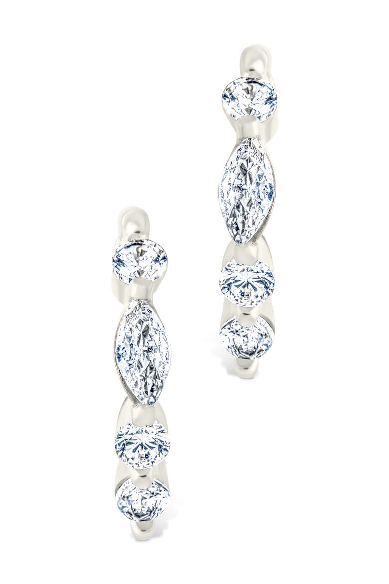 Kensington Cubic Zirconia Hoop Earrings, Alternate, color, SILVER