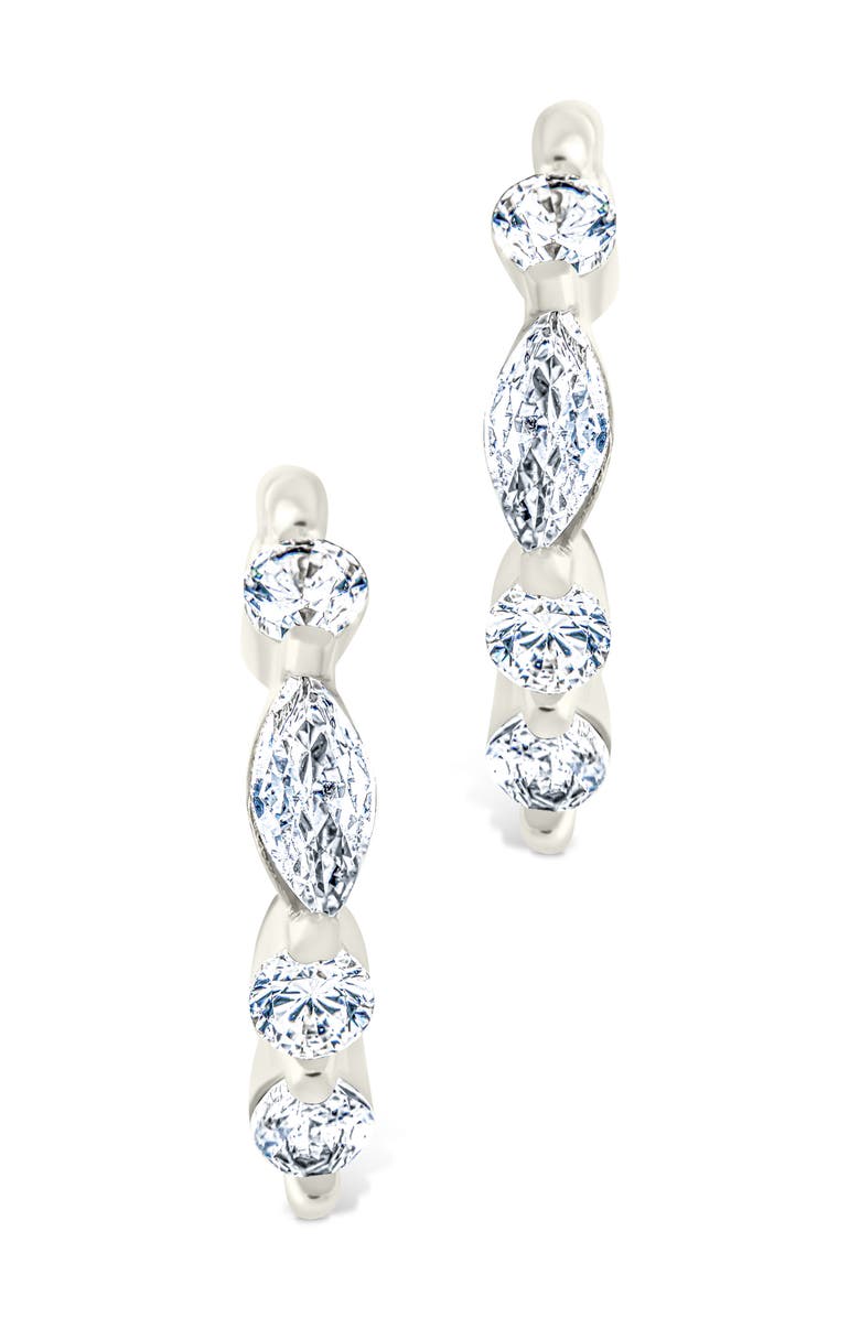 Sterling Forever Kensington Cubic Zirconia Hoop Earrings, Alternate, color, 