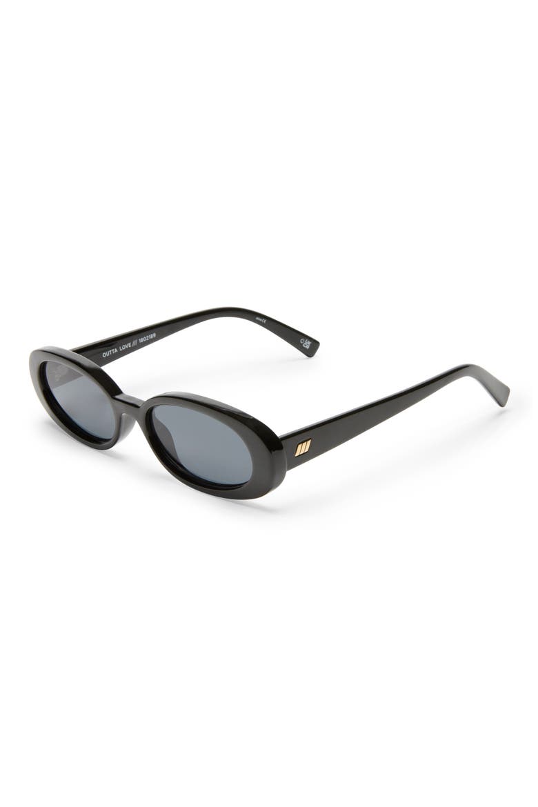 Outta Love 51mm Oval Sunglasses, Alternate, color, BLACK / SMOKE MONO