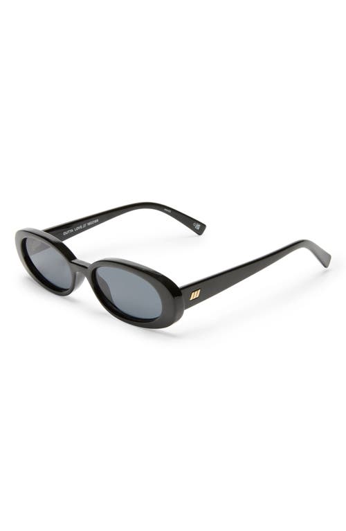 Le Specs Womens Black Outta Love Oval-frame Plastic Sunglasses In Black