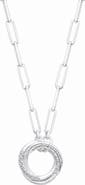 MESHMERISE Interlocking Pavé Ring Pendant Necklace
