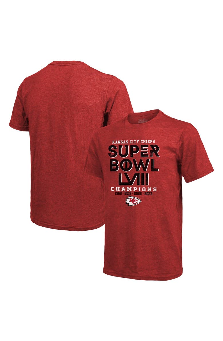 Majestic Threads Men's Majestic Threads Red Kansas City Chiefs Super Bowl LVIII Champions Tri-Blend T-Shirt, Main, color, 