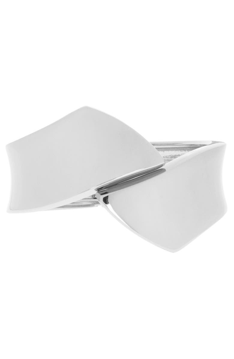 MARLYN SCHIFF Alexandra Overlap Cuff Bracelet, Main, color, Silver