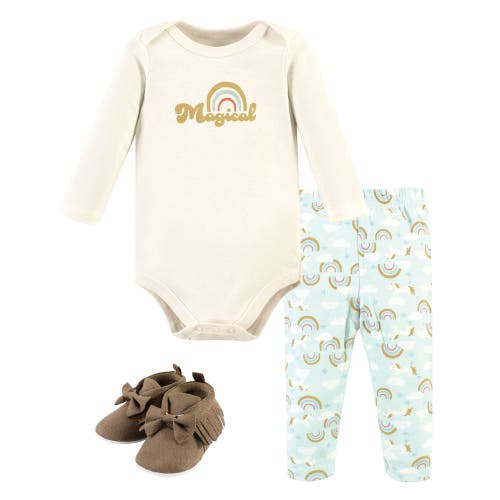 Hudson Baby Girl's Long-sleeve Bodysuit, Pants, And Footwear Outfit In Multi