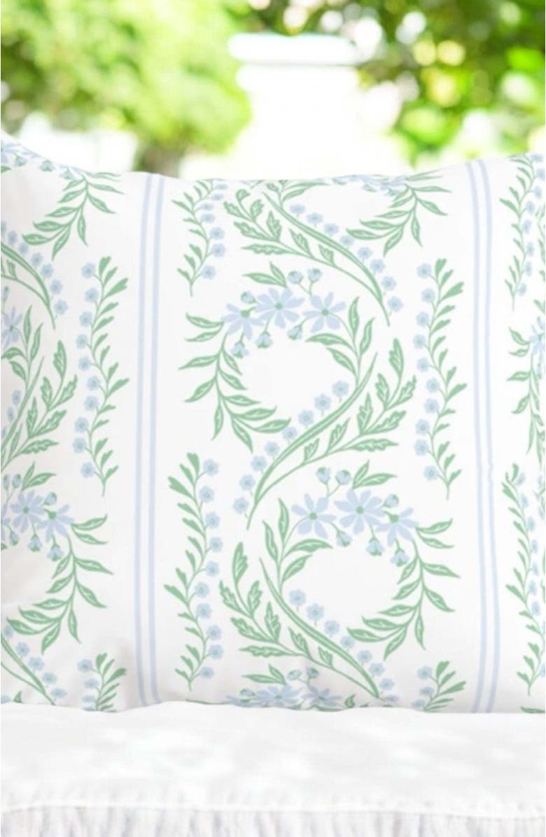 Winterborne Decor Green Floral Pillow in Bluebonnet, Alternate, color, Green