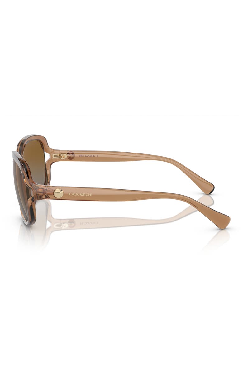57mm Polarized Square Sunglasses, Alternate, color, BROWN / BROWN GREY POLAR