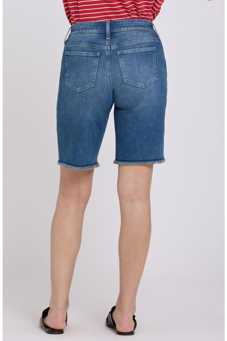 Lilly Frayed Relaxed Long Denim Shorts, Alternate, color, BREEZY PALMS