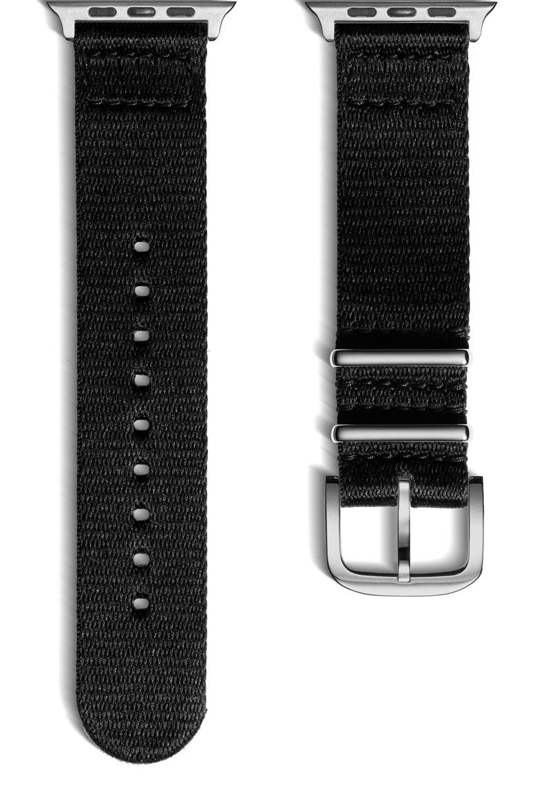 NATO Nylon 20mm Apple Watch® Watchband, Alternate, color, BLACK