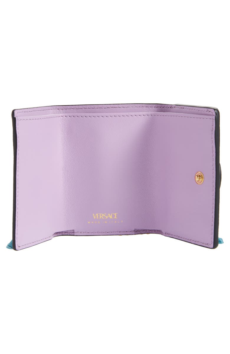 Versace Mini La Medusa Leather Wallet on a Chain, Alternate, color, 