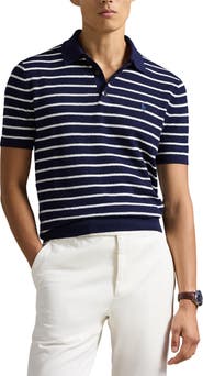 Polo Ralph Lauren Stripe Cotton & Linen Polo Sweater