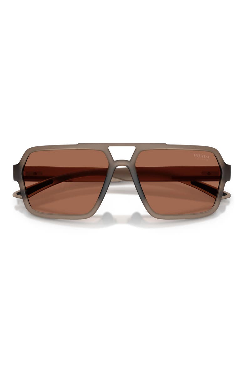59mm Pilot Sunglasses, Alternate, color, TRANSPARENT BROWN / BROWN