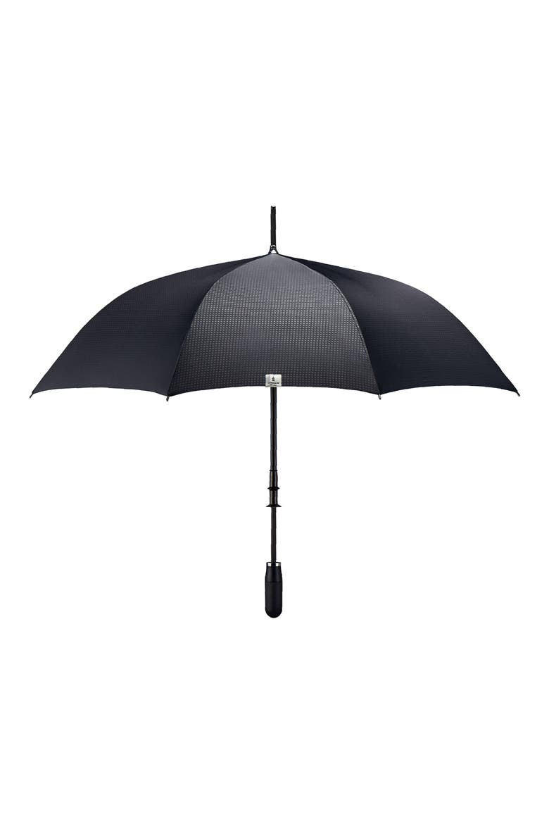 Stratus Auto Open Stick Umbrella, Alternate, color, BLACK