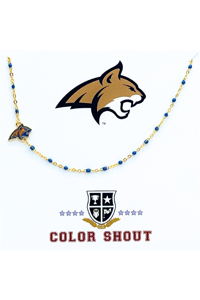 Montana State University Side Necklace, Main, color, Yellow Gold