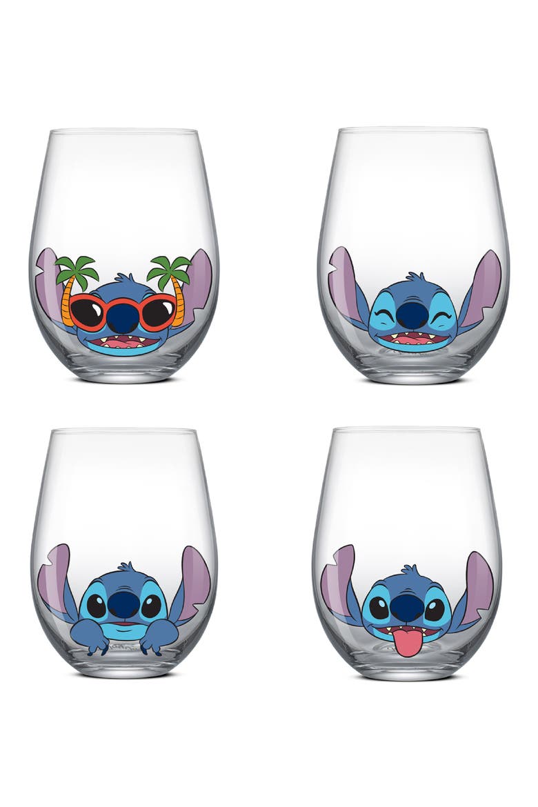 Disney Stitch Silly Sips Set of 4 Stemless Glasses, Main, color, MULTI