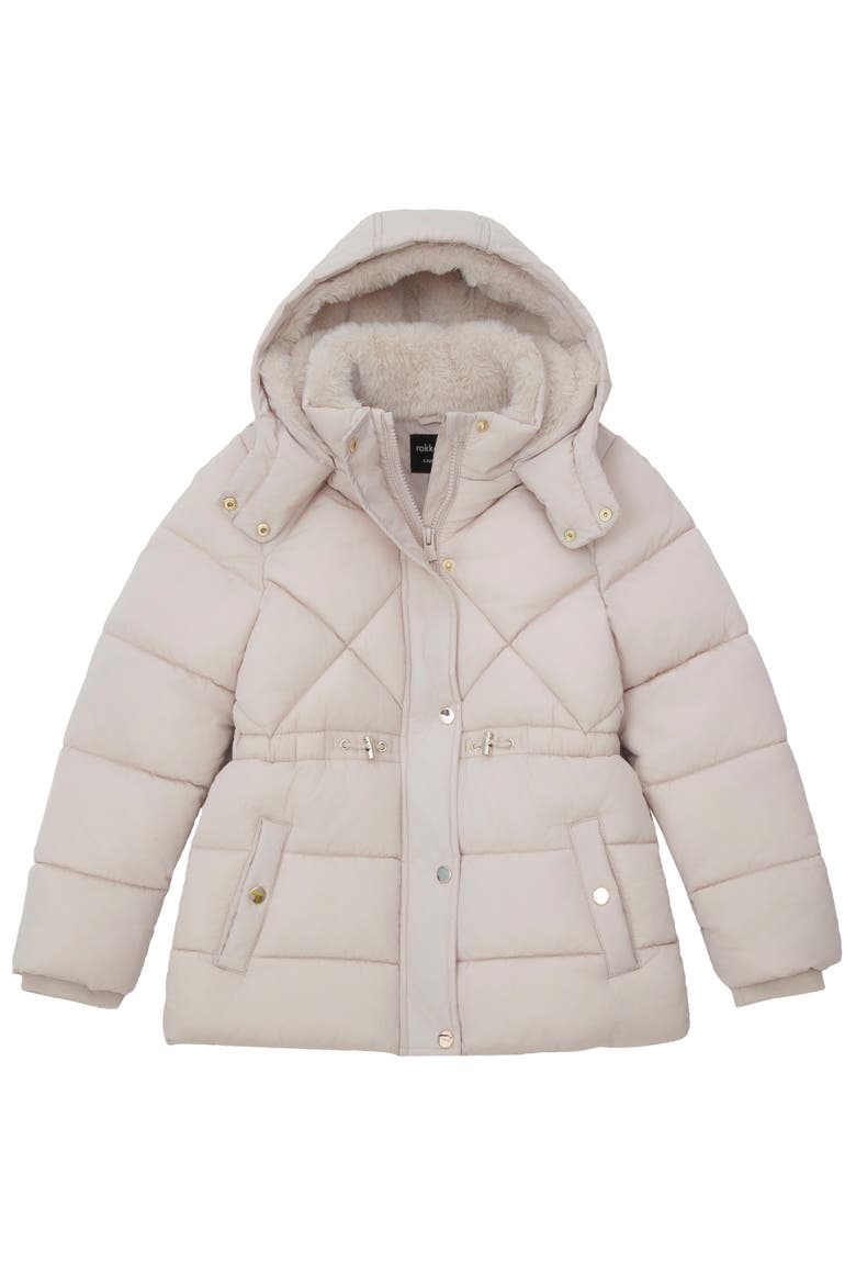 Kids' Timeless Quilted Coat, Alternate, color, Ivory