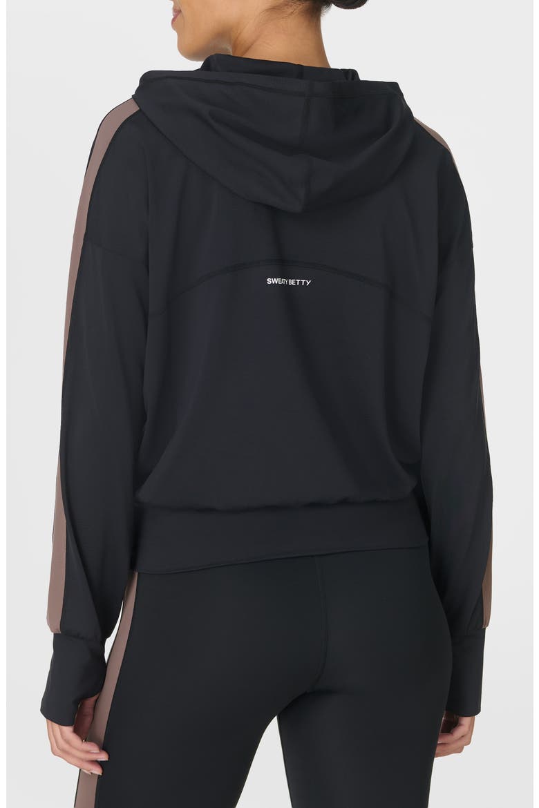 All Day Side Stripe Hoodie, Alternate, color, BLACK TAUPE