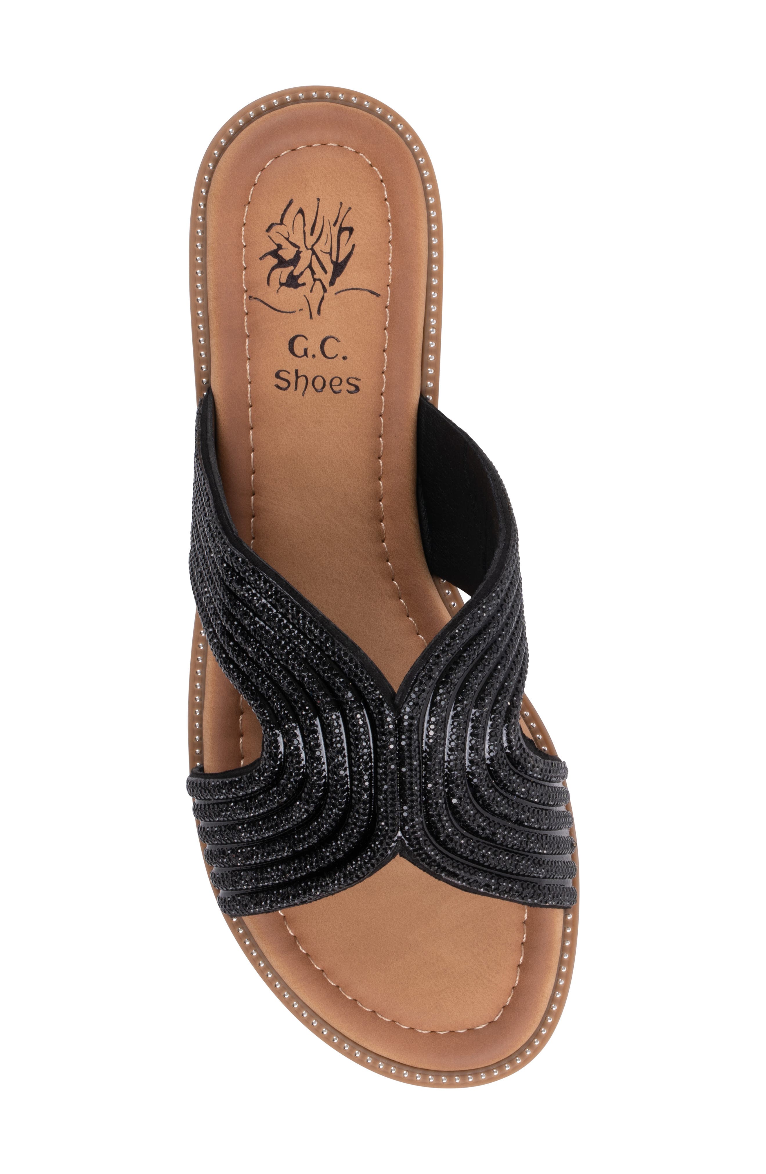 GOOD CHOICE NEW YORK Carline Embellished Sandal, Alternate, color, Black