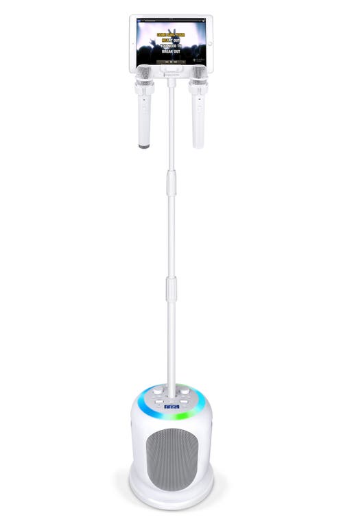 Singing Machine Singcast Ultimate Pedestal Karaoke System in White 