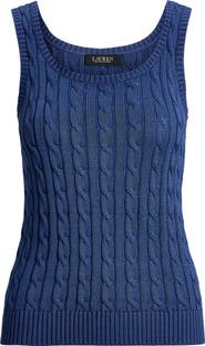Lauren Ralph Lauren Cable Stitch Cotton Blend Tank