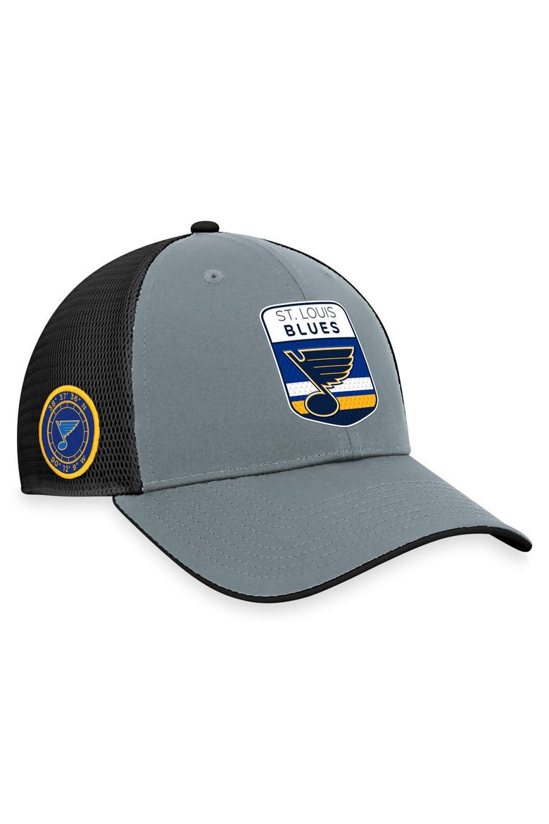 Men's Fanatics Branded  Gray/Black St. Louis Blues Authentic Pro Home Ice Trucker Adjustable Hat, Main, color, Gray