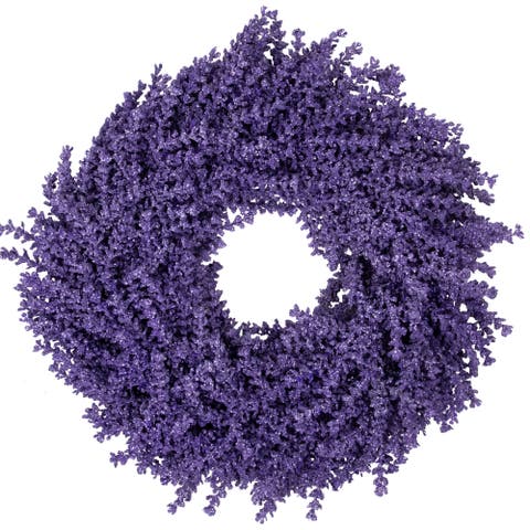 Lavender Artificial Spring Floral Wreath - 18" - Purple