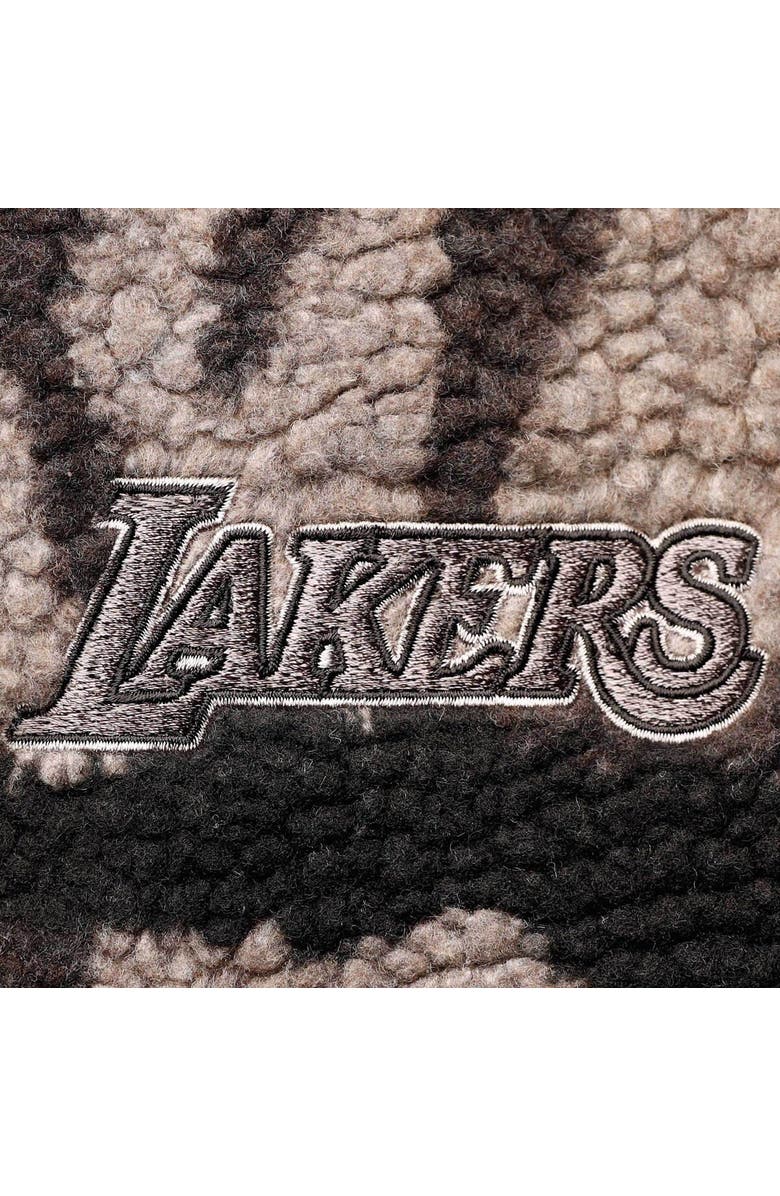 THE WILD COLLECTIVE Women's The Wild Collective Black Los Angeles Lakers Camo Sherpa Full-Zip Bomber Jacket, Alternate, color, Black