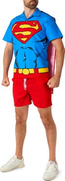 OppoSuits Superman Camp Shirt, Shorts & Removable Cape Set